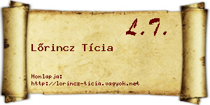 Lőrincz Tícia névjegykártya